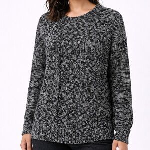 Mossimo Supply Co. Black and White Crew Neck Sweater